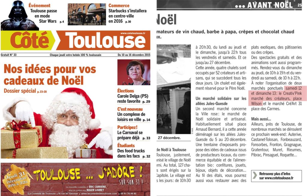 Creative Pink est dans Coté Toulouse !